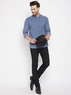 Even Apparels Grey Pure Cotton Short Men's Kurta With Band Collar - Distacart
