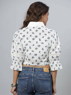 Juniper Women's White Printed Top - Distacart