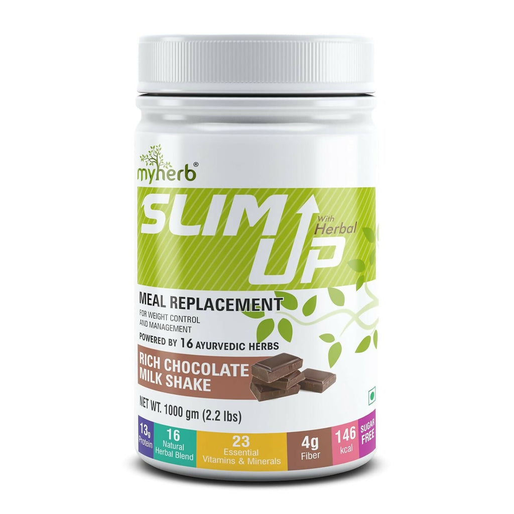 Myherb Slim Up Meal Replacement Shake With 16 Natural Herbal Blend For Men & Women - Chocolate Milk Shake - Distacart