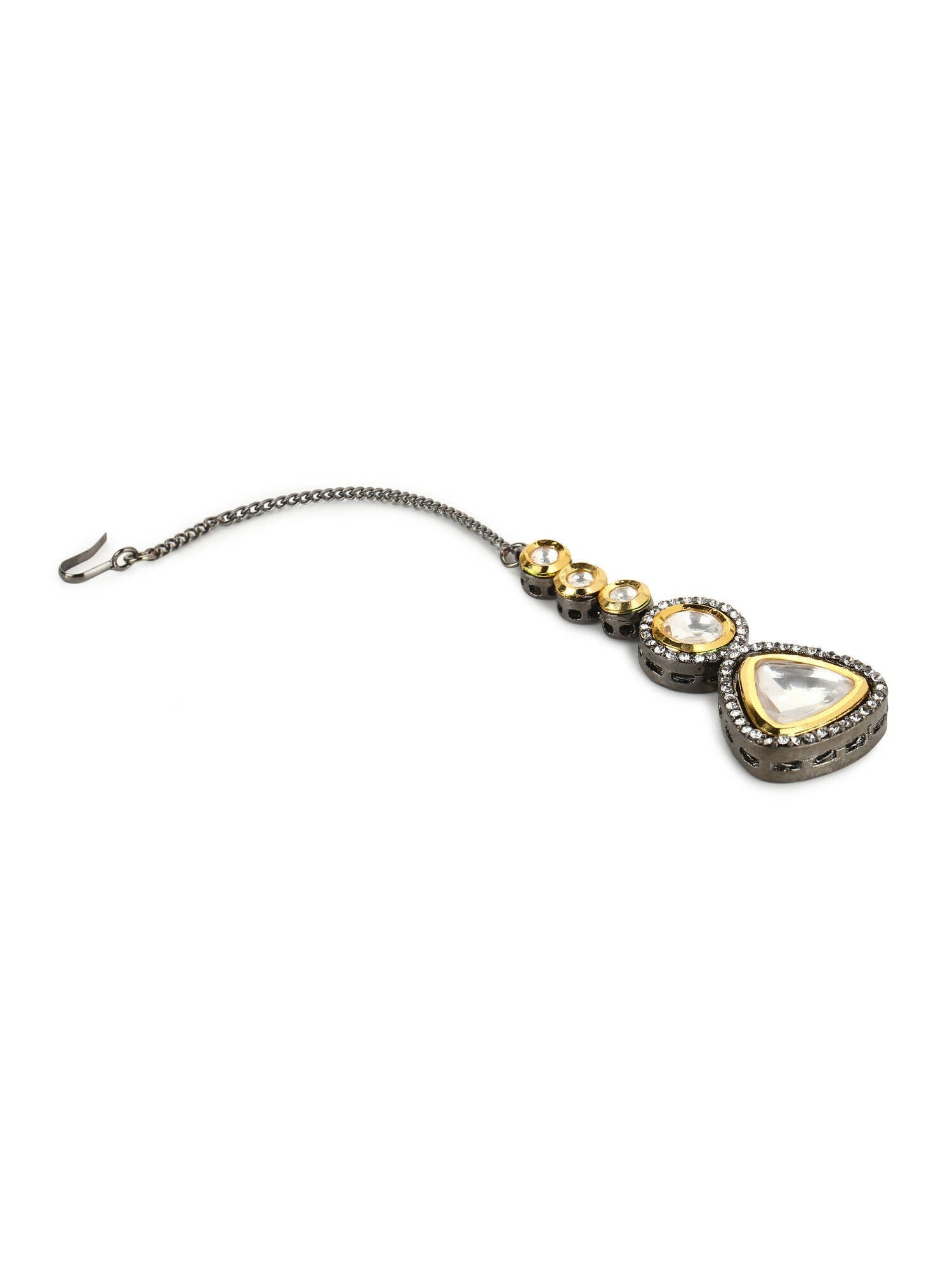 Gold-Plated Gold-Toned Kundan Maang Tikka - Ruby Raang - Distacart