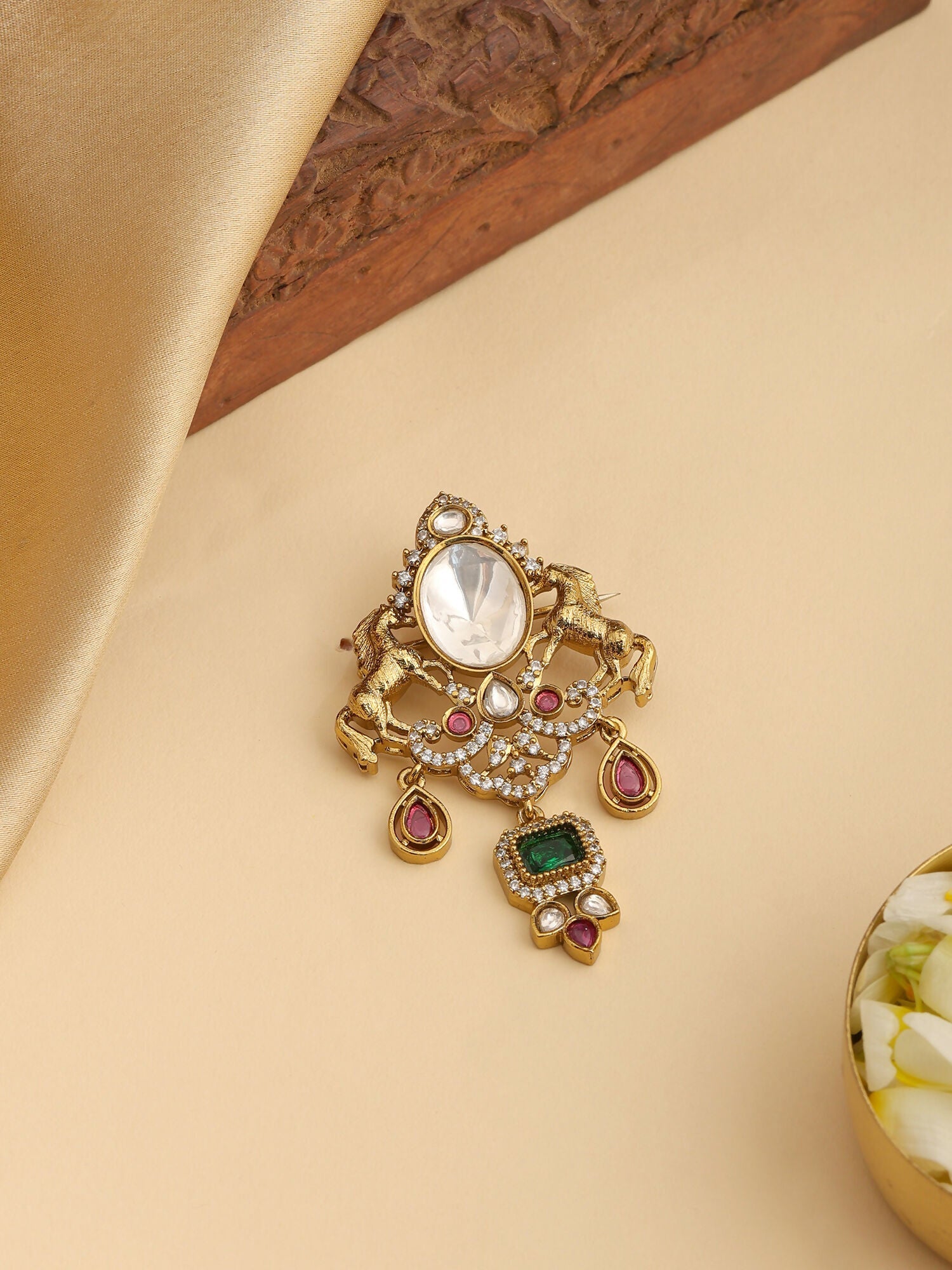Ruby Raang Emerald Grace Brooch
