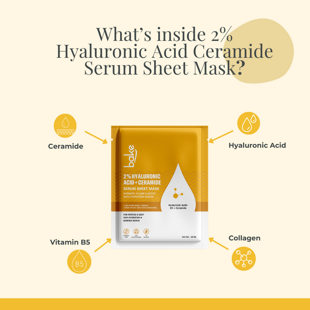 Bake 2% Hyaluronic Acid + Ceramide Serum Sheet Mask - Distacart