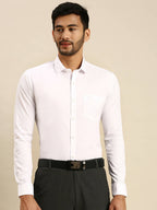 Ramraj Cotton Mens Full Sleeve White Shirt Plus Size - 100% Cotton