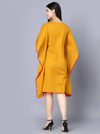 Myshka Mustard Yellow Layered Kaftan Dress - Distacart