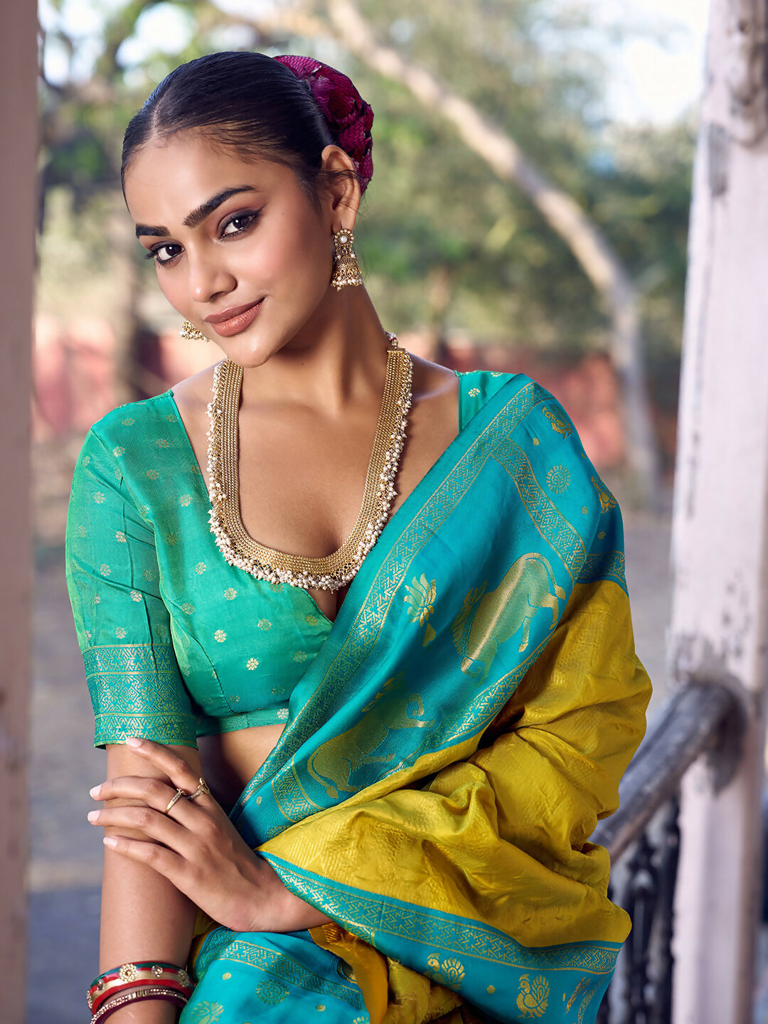 Shree Shyam Fashion Mustard Soft Silk Saree - Distacart
