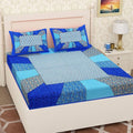 Vamika Printed Cotton Blue & Multicolor Bedsheet With Pillow Covers (LEOC_CHOK_B)