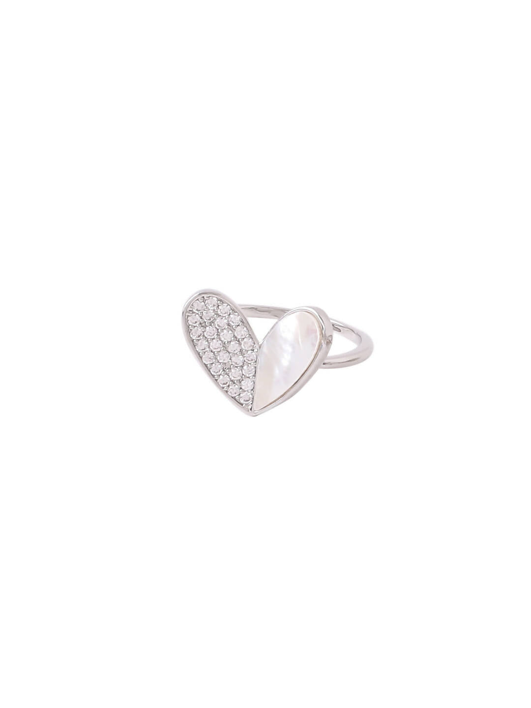 NVR Women's Stylish Latest Silver Plated Ring With Ad Stones