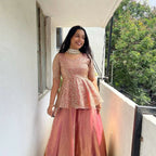 Teeya Creation Peach Color Crunchy Silk Embroidery Work Festiwal Wear Salwar Suit - Distacart