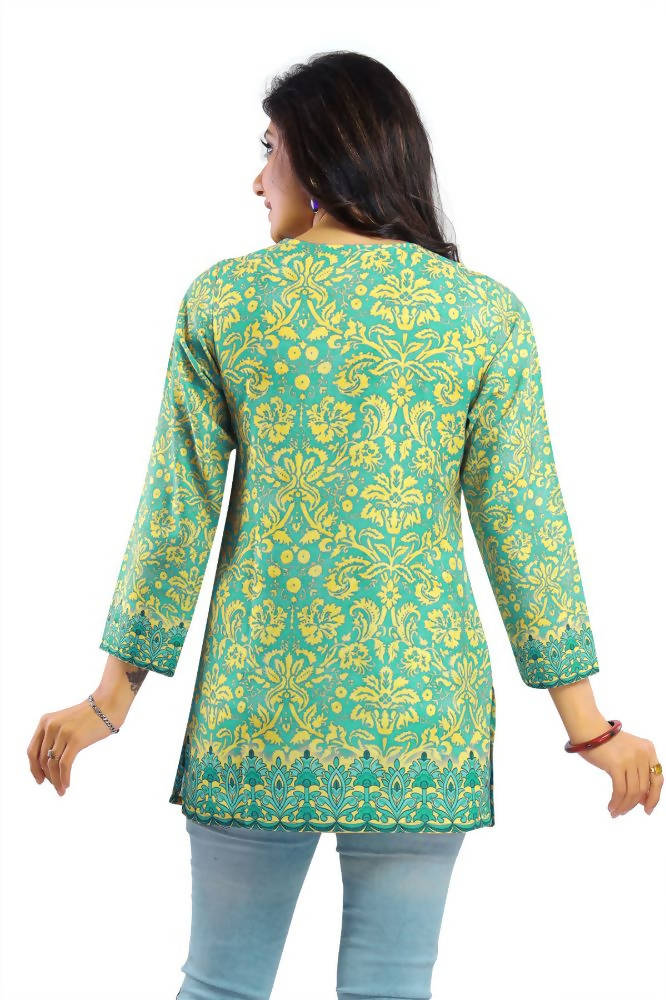Snehal Creations Fabulous Lime Green Summer Cool Printed Tunic