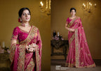 Rani Zari Organza Silk Pure Khatli work Designer Saree With Blouse. - Rajasvi