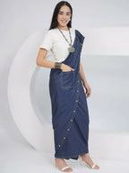 Joban Fashion Off White Cotton Denim Skirt Drape With Top