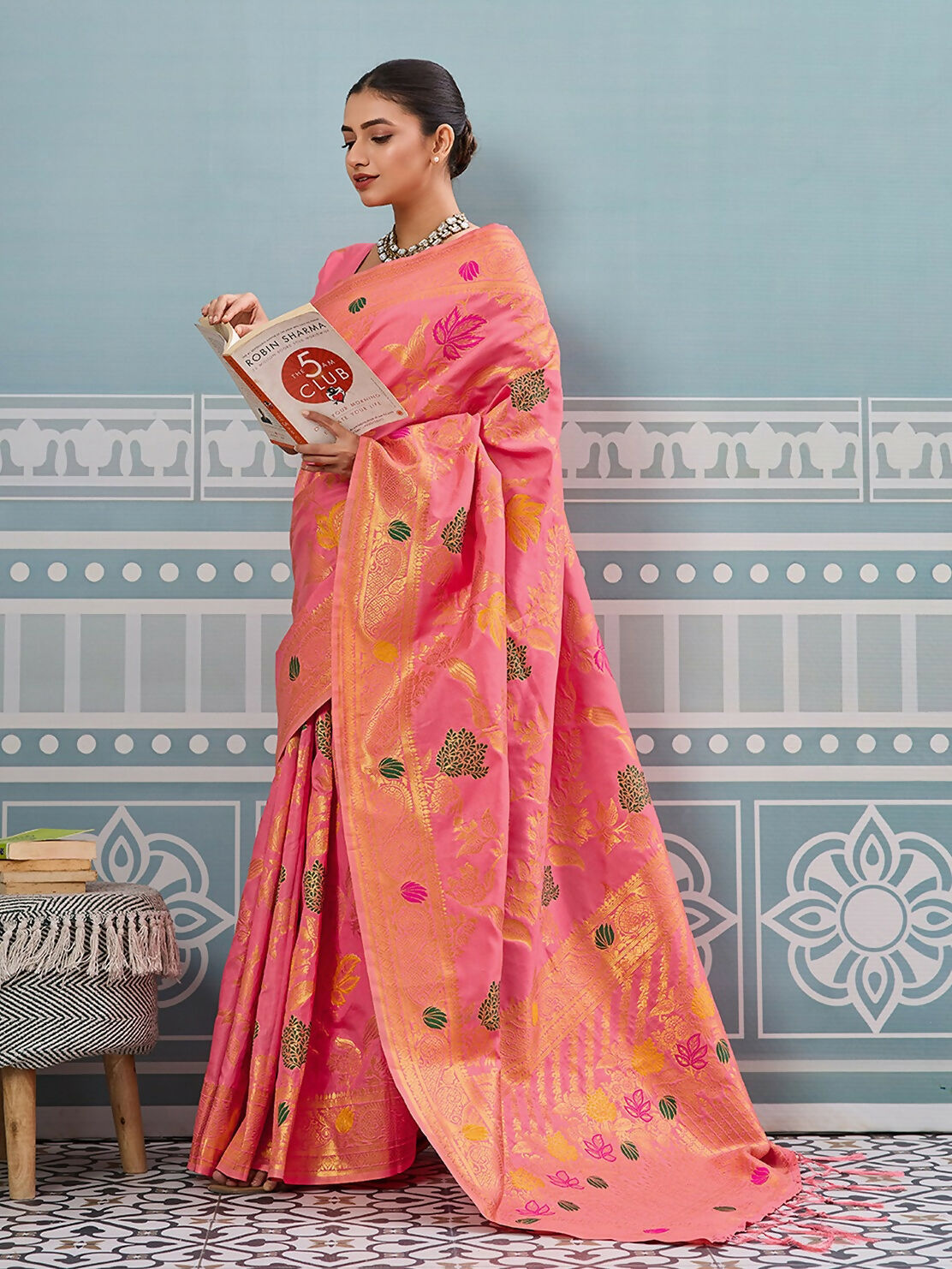Shree Shyam Fashion Gajari Silk Saree - Distacart