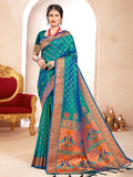 Shree Shyam Fashion Paithani Silk Sea Green Saree - Distacart