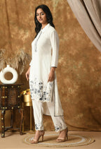 Joban Fashion White Cotton Rayon Kurta Set