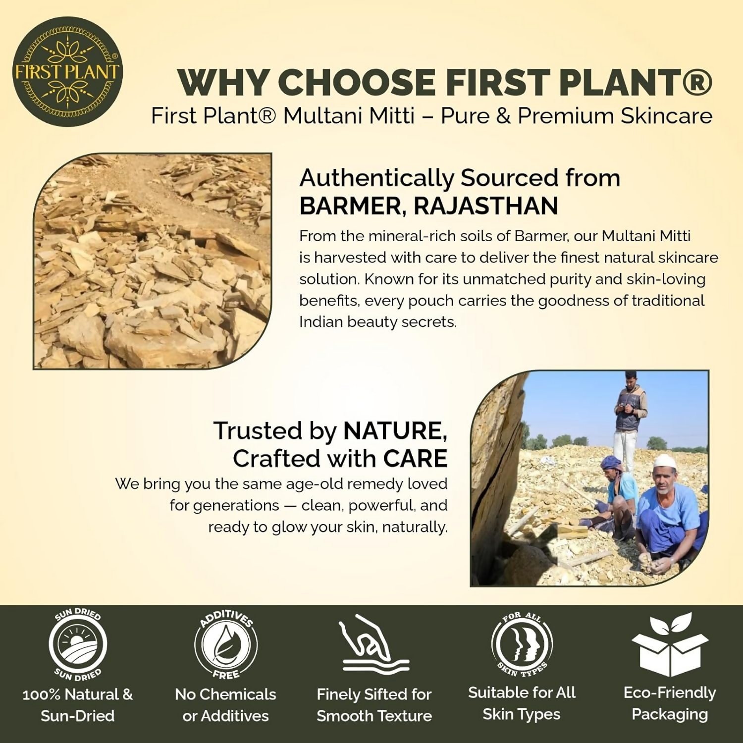 First Plant Multani Mitti Powder For Face Pack & Glowing Skin