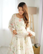 Joban Fashion Off White Kurta Set Organza Sequin Embroidery Work - Distacart