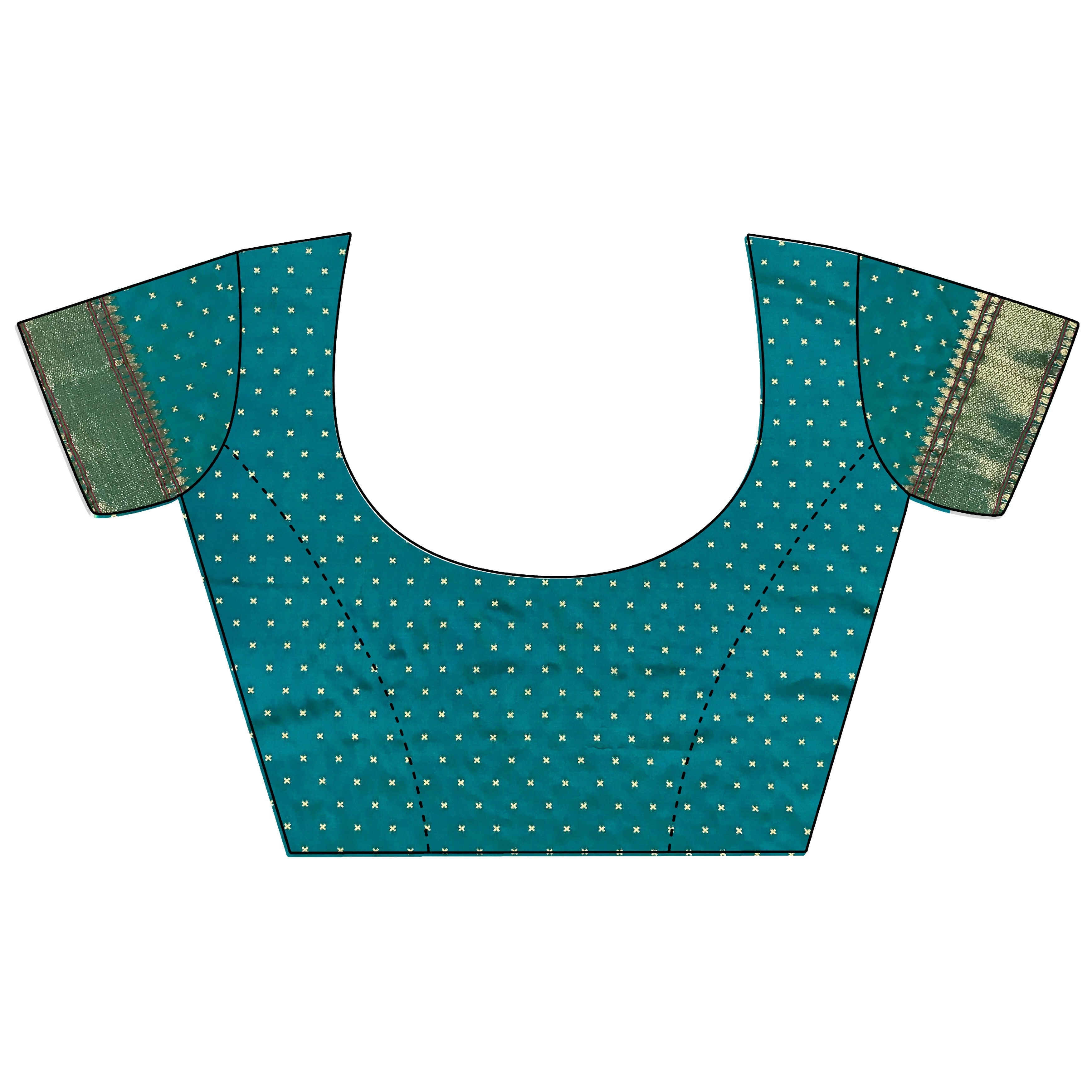 Joban Fashion Teal Butti Woven Soft Lichi Silk Paithani Saree - Distacart