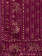Yufta Women Pink And Golden Pure Cotton Solid Kurta with Palazzo and Dupatta