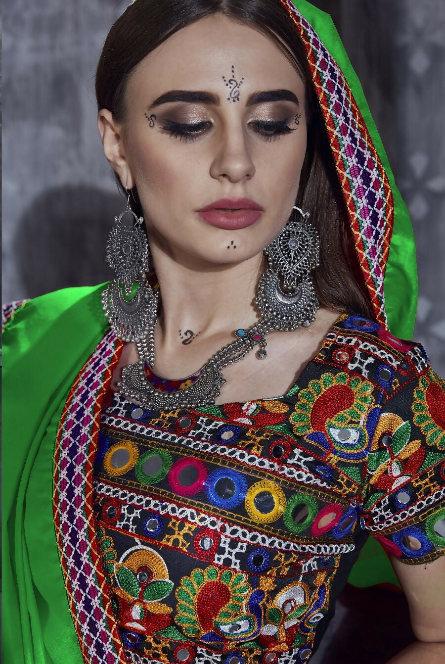 AI Fashion Black Art Silk Designer Navratri Lehenga Choli Collection