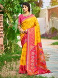 Anaita Yellow Soft Silk Saree With Floral Printed Work With Blouse - Distacart