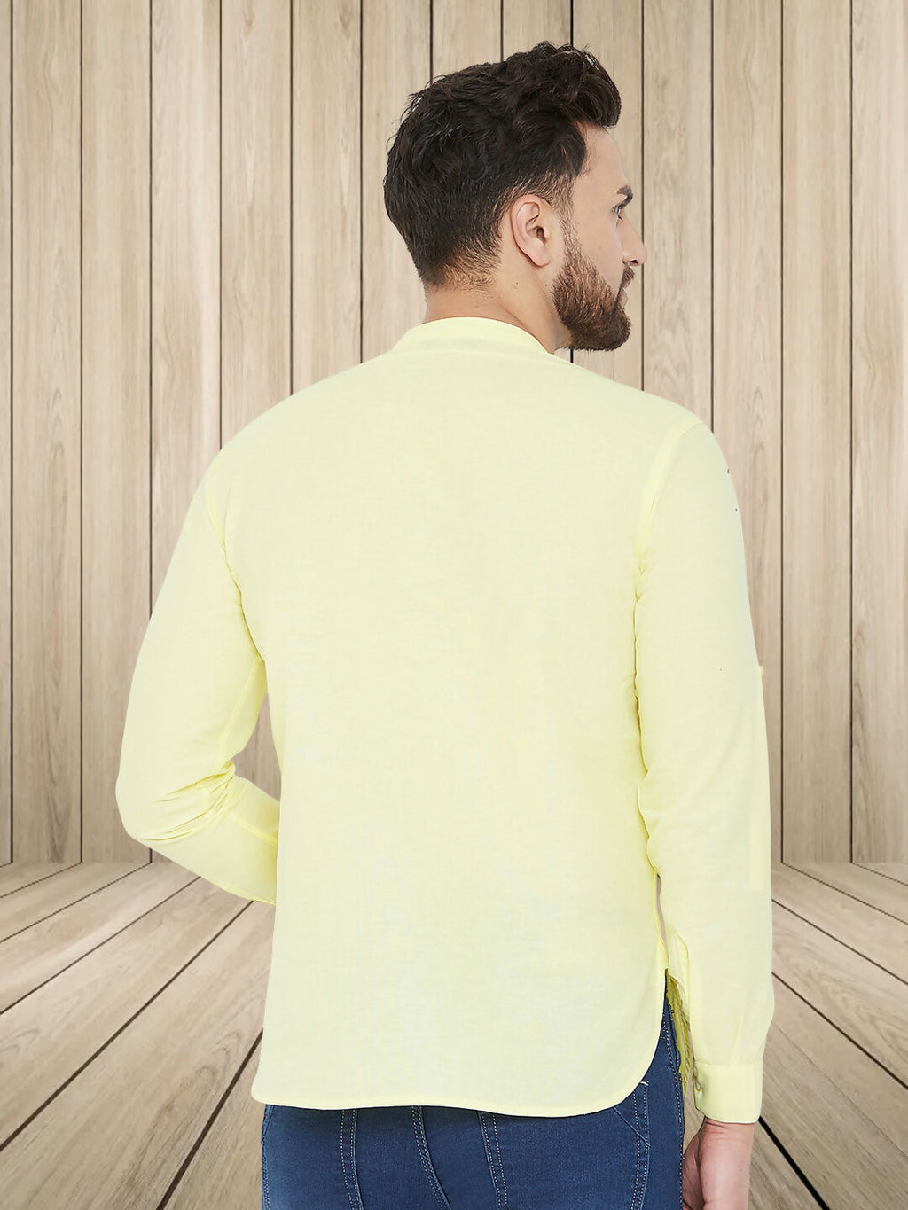 Even Apparels Men's Pure Cotton Yellow Kurta