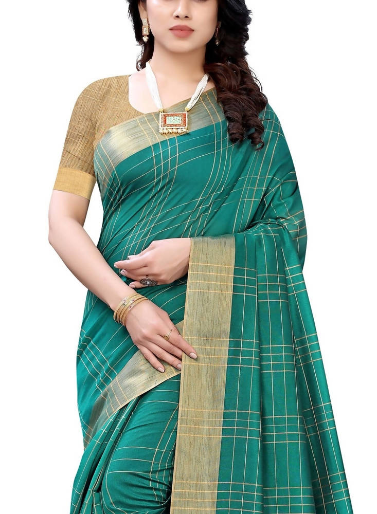 Vamika Green Cotton Silk Weaving Saree (Anaya Green)
