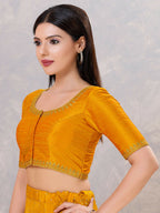 Joban Fashion Women Silk Mustard Stitched Blouse