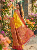 Shree Shyam Fashion Yellow Pochampally Silk Saree - Distacart