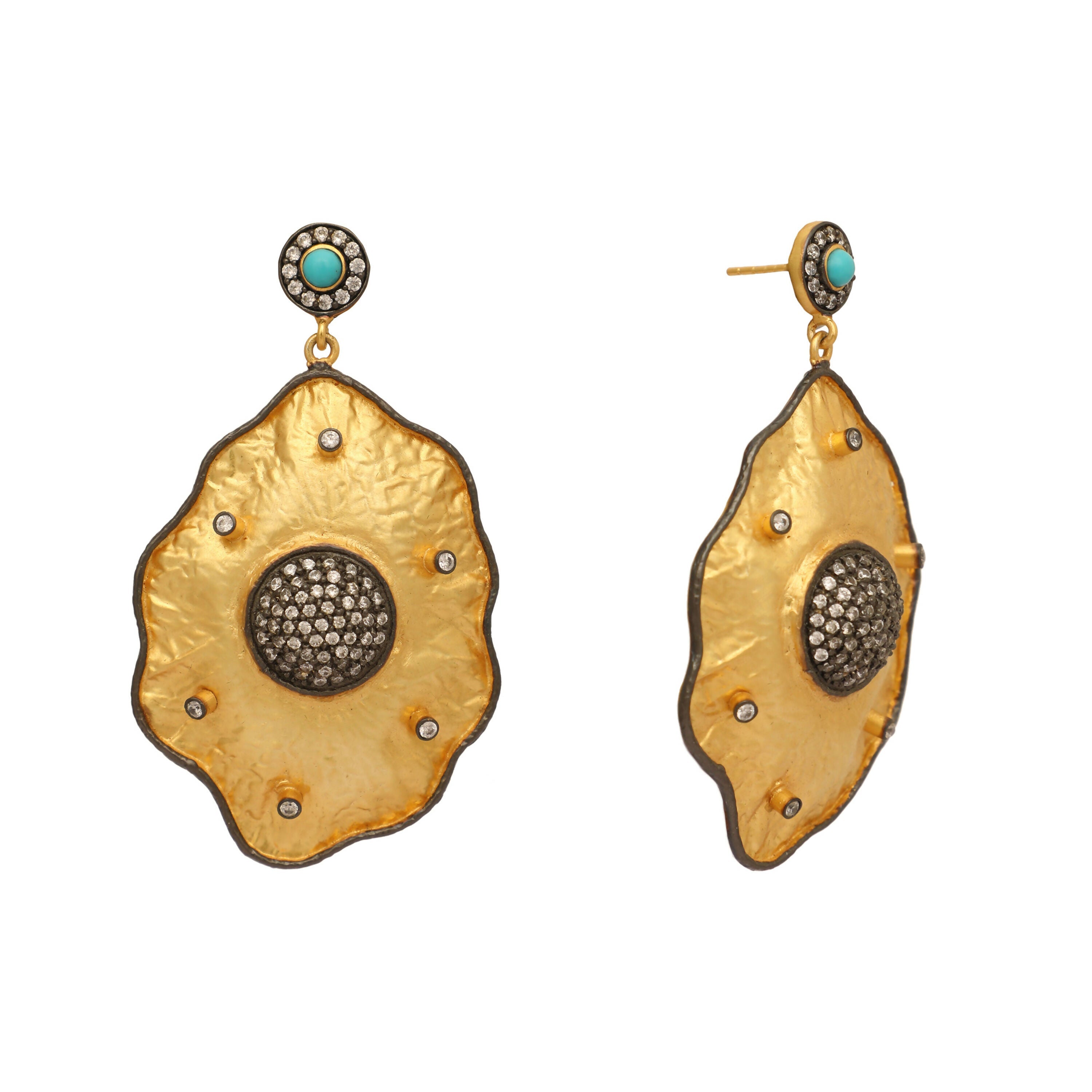 Nuyug 18k Gold-Plated American Diamond Studded Anti Tarnish Contemporary Dangler Earrings - Distacart