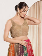 Joban Fashion Wood Tissue Padded Blouse With Sweetheart Neck Sleeveless - Distacart
