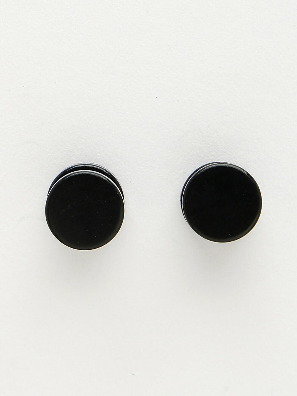 NVR Men's Black Rhodium-Plated Metal Studs Earring - Distacart