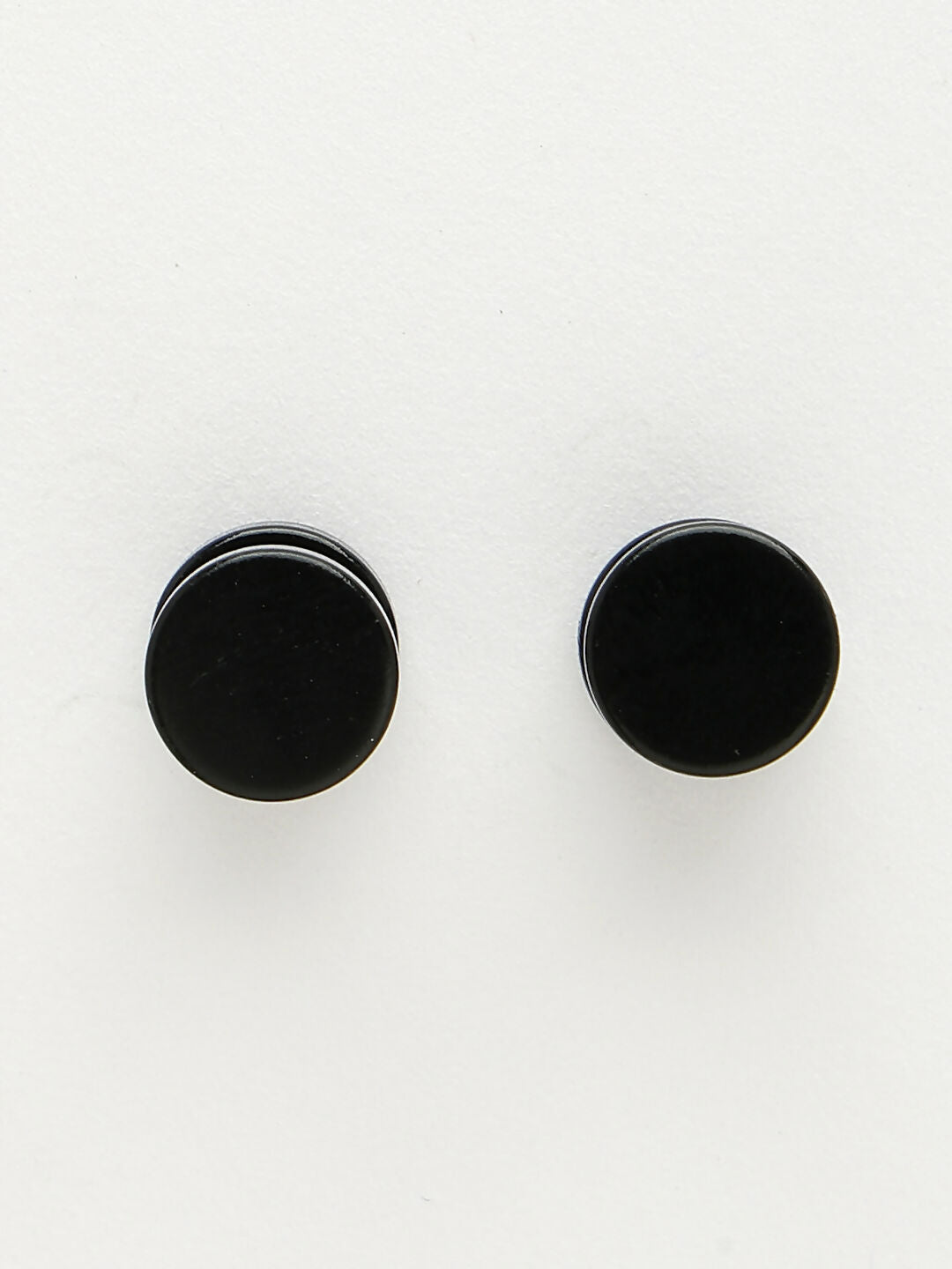 NVR Men's Black Rhodium-Plated Metal Studs Earring - Distacart