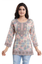 Snehal Creations Elegant Pastel Color Summer Cool Printed Tunic Top