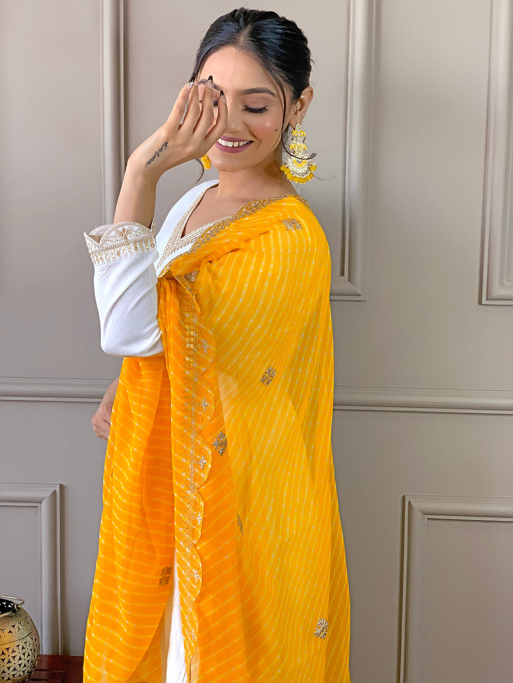 The52 Women's Gorgeous Embroidery Chandrei Fabric Straight Kurta, Pant and Dupatta Set - Distacart