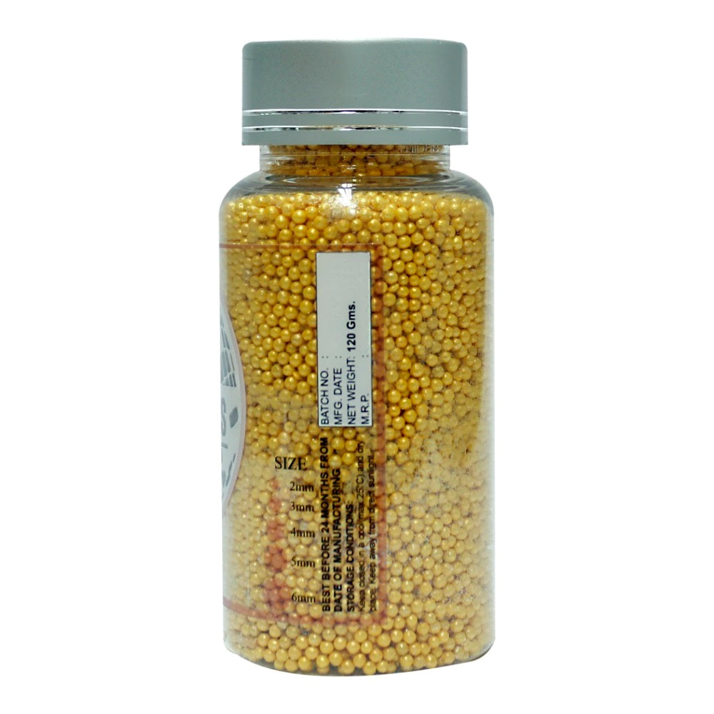 confect yellow disco balls sprinkles 2 mm 120 gms