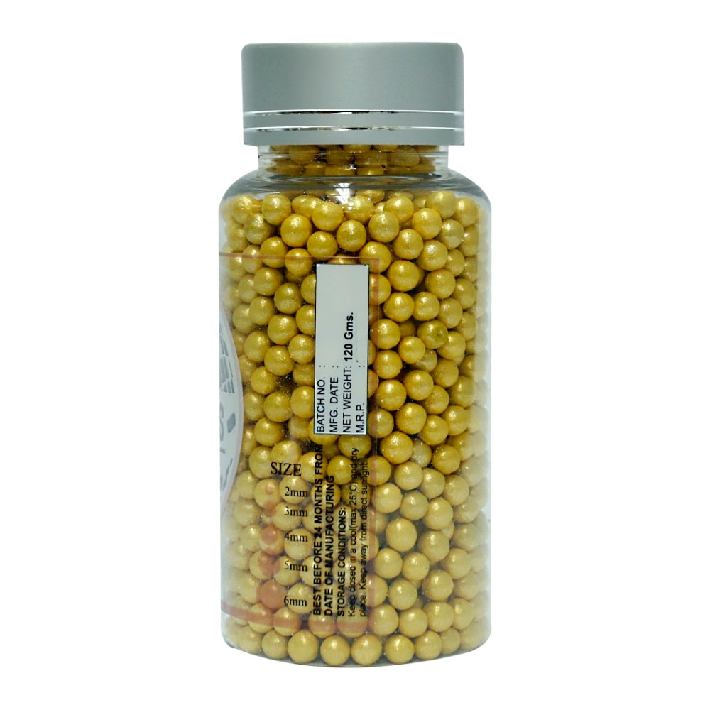 confect yellow disco balls sprinkles 3 mm 120 gms