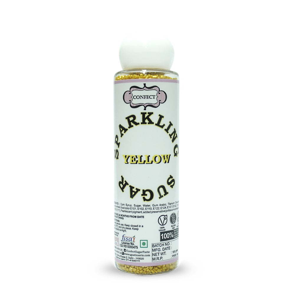 confect yellow sparkling sugar 100 gms