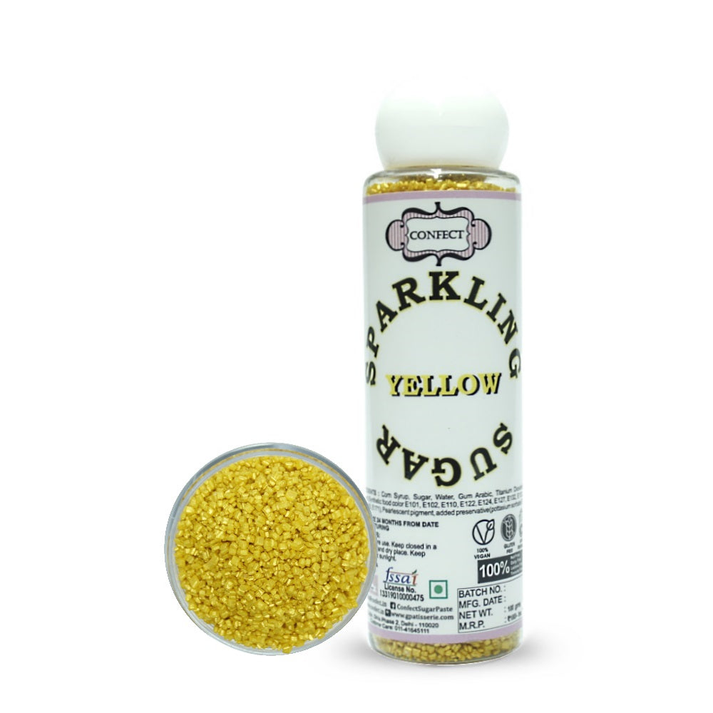 confect yellow sparkling sugar 100 gms