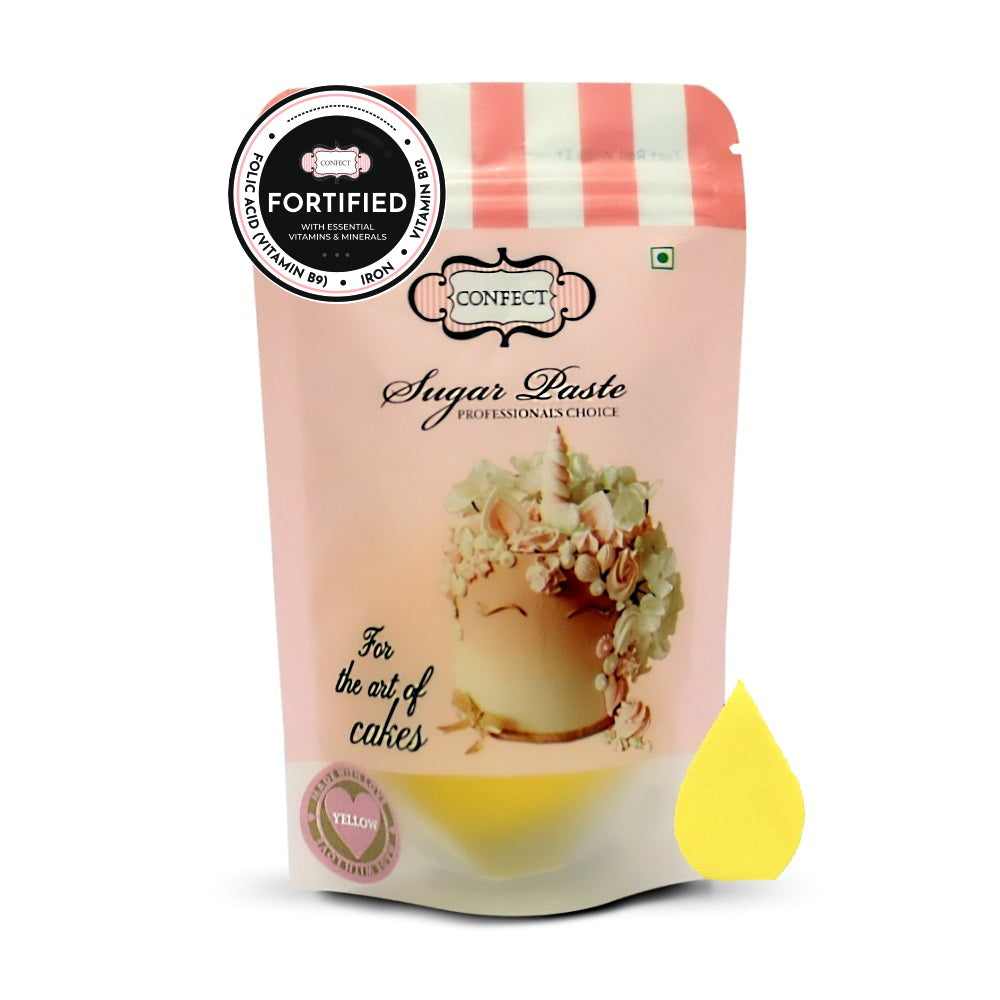 confect yellow nutritional sugarpaste 250 gms