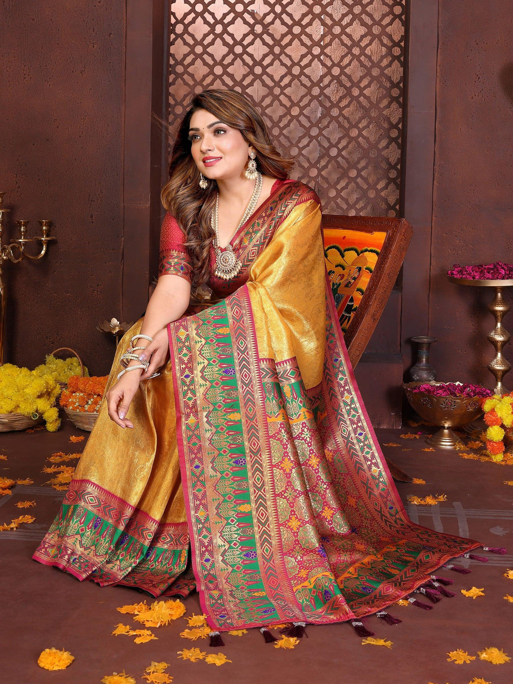 Anaita Banarasi Tissue Silk Saree - Distacart