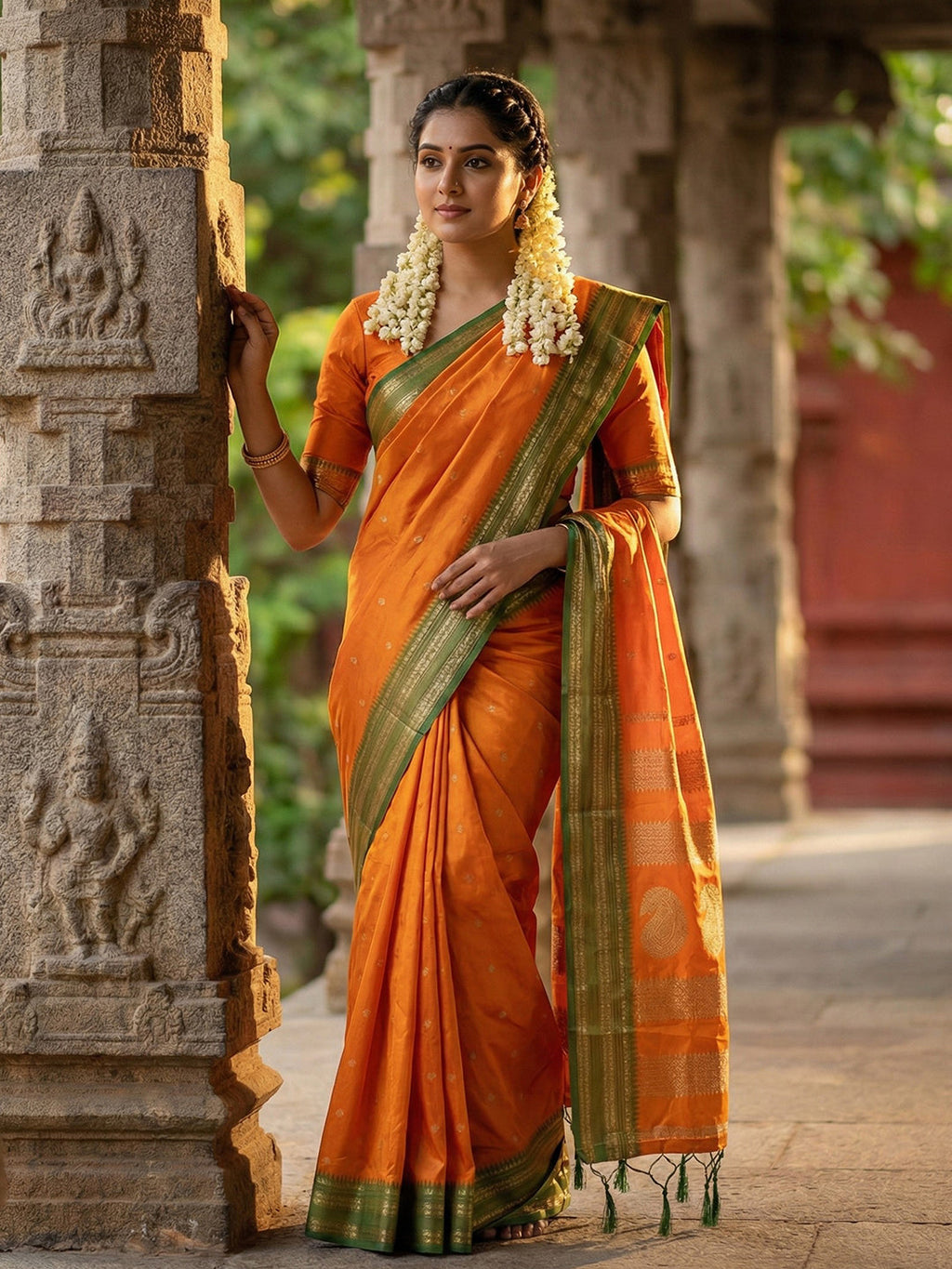 Anaita Yellow Silk Woven Saree With Blouse - Distacart
