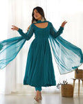 Lehenga Mart Designer Anarkali Suit With Kurta, Pant, Dupatta For Women-Rama - Distacart