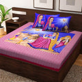 Vamika Printed Cotton Veena Red Bedsheet With Pillow Covers (PM Veena Red)