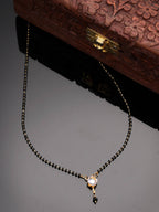 NVR Women Ethnic Gold-Plated Beaded Mangalsutra With Ad Stone - Distacart