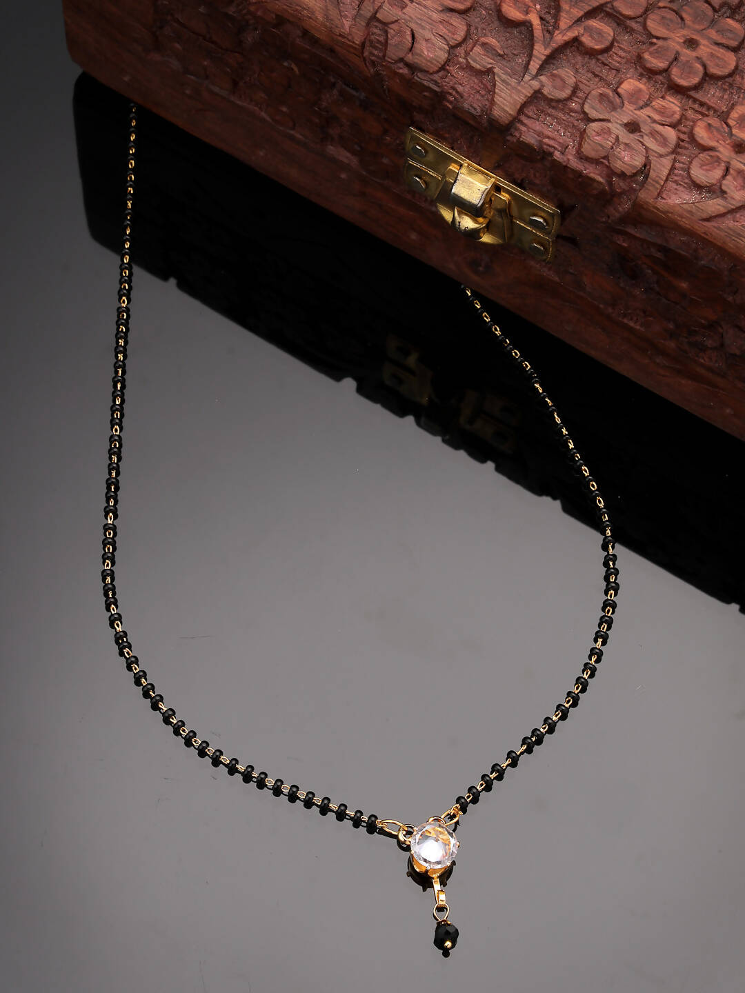NVR Women Ethnic Gold-Plated Beaded Mangalsutra With Ad Stone - Distacart