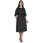 Kanoor Garments Women's Black Frock Style Collar Neck Kurti