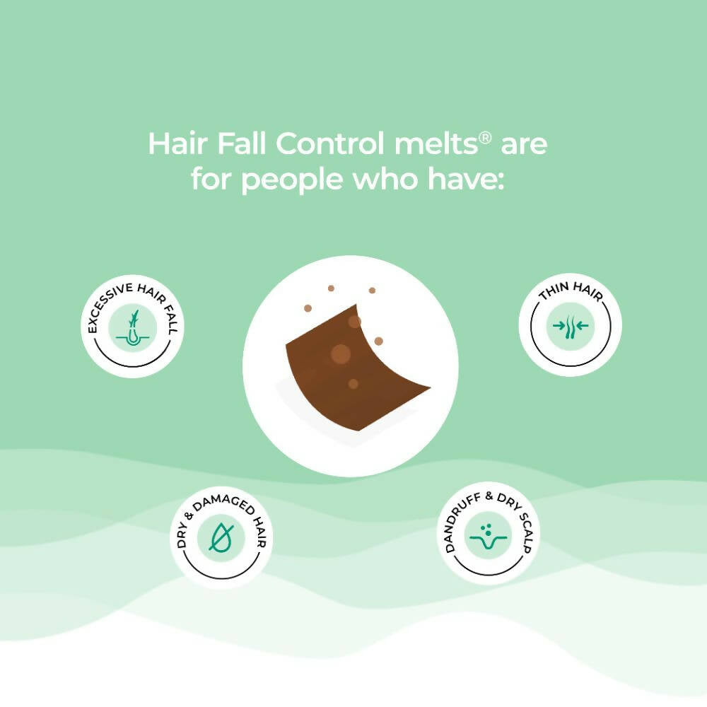 Wellbeing Nutrition Melts Hair Fall Control Oral Strips-Tropical Strawberry Flavor - Distacart