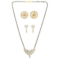 AanyaCentric Gold-Polished Mangalsutra with Pendant, 2 Pair Earrings