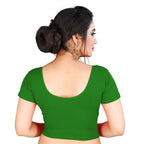 Vamika Green Lycra Plain Blouse - Distacart
