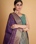 Purple Silk Woven Design Saree With Unstitched Blouse Piece - Akshita